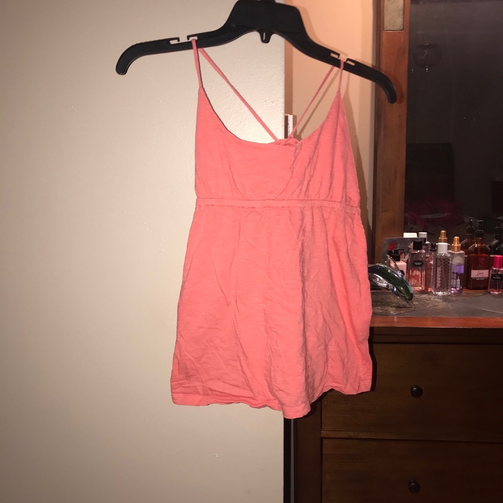 Criss cross babydoll tank top